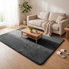 Tapis de salon poils ras doux antiderapant 140x200cm uni anthracite - VOUNOT FR