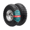 Lot de 2 Roue gonflable robuste 3.50-4 pour chariot brouette alesage 16mm 260x85mm metal - VOUNOT FR