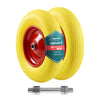 Lot de 2 Roue increvable 4.80/4.00-8 en PU pour brouette diable alesage 20mm 392x92 mm Jaune - VOUNOT FR