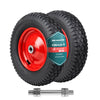 Lot de 2 Roue gonflable robuste 4.80/4.00-8 pour chariot brouette alesage 20mm 400x85mm Rouge - VOUNOT FR