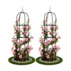 Lot de 2 Tuteur de jardin obelisque 194 cm en metal Noir - VOUNOT FR