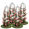 Lot de 4 Tuteur de jardin obelisque 194 cm en metal Noir - VOUNOT FR