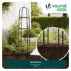 Lot de 4 Tuteur de jardin obelisque 194 cm en metal Noir - VOUNOT FR