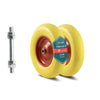 Lot de 2 Roue increvable 4.80/4.00-8 en PU pour brouette diable alesage 20mm 392x92 mm Jaune - VOUNOT FR