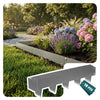 Lot de 10 Bordures de jardin acier galvanise avec pointes ancrages 106x18cm gris - VOUNOT FR