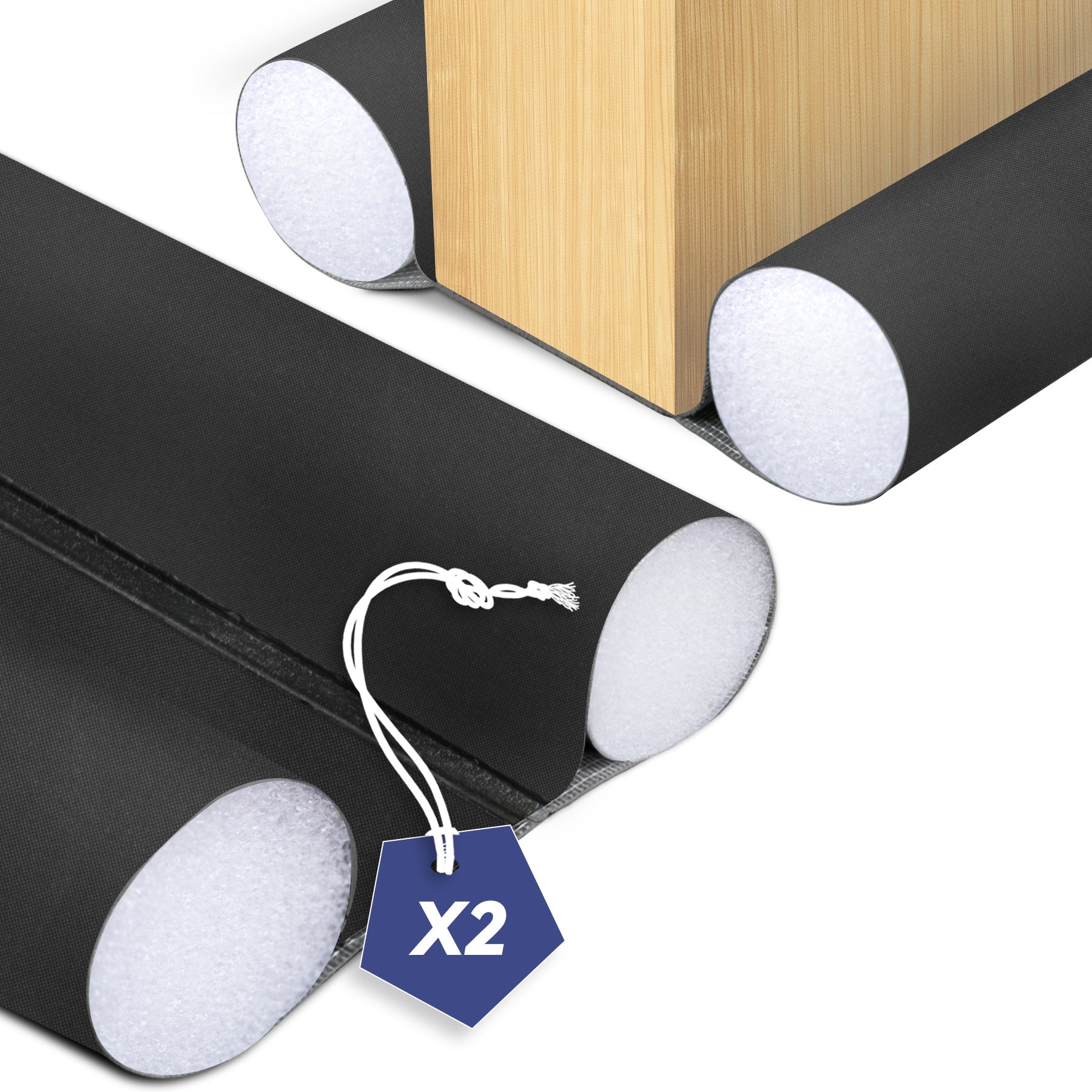 Lot de 2 Boudins de Porte Isolants coupe froid Découpables 96cm Noir - VOUNOT FR