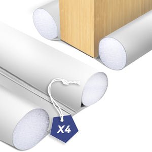 Lot de 4 Boudins de Porte Isolants coupe froid Découpables 96cm Blanc