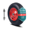 Roue gonflable robuste 4.80/4.00-8 pour chariot brouette alesage 20mm 400x85mm rouge - VOUNOT FR