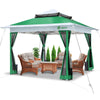 Tonnelle de jardin exterieure pliable avec moustiquaire 3.6x3.6m vert