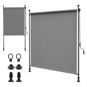 Store vertical sans percage extensible exterieur 200x310cm polyester gris - VOUNOT FR