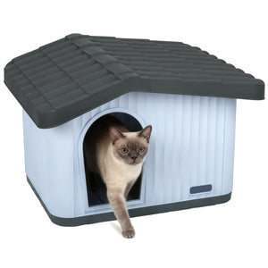Maison pour chat plastique interieur exterieur 60x51x41cm Blanc