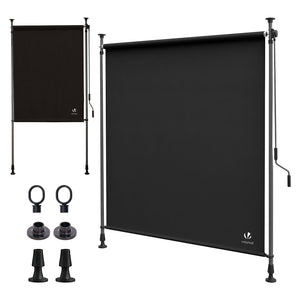 Store vertical sans percage extensible exterieur 200x310cm polyester anthracite - VOUNOT FR
