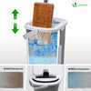 Balai microfibre et Seau Essoreur avec 6 serpillères Réutilisables Balai Plat Double compartiment gris