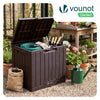 Coffre de Rangement Exterieur 126L en PP avec Système de Verrouillage 56x44x53CM Marron