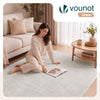 Tapis de salon poils ras doux antiderapant 160x230cm uni crème - VOUNOT FR