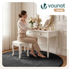 Tapis de salon poils ras doux antiderapant ф160cm uni anthracite - VOUNOT FR