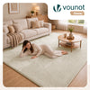 Tapis de salon poils ras doux antiderapant 200x300cm uni beige - VOUNOT FR