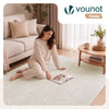 Tapis de salon poils ras doux antiderapant 160x230cm uni crème - VOUNOT FR