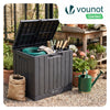 Coffre de Rangement Exterieur 126L en PP avec Système de Verrouillage 56x44x53CM Anthracite