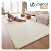 Tapis de salon poils ras doux antiderapant 240x340cm uni crème - VOUNOT FR