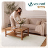 Tapis de salon poils ras doux antiderapant 140x200cm uni crème - VOUNOT FR