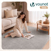Tapis de salon poils ras doux antiderapant 160x230cm uni gris - VOUNOT FR