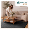 Tapis de salon poils ras doux antiderapant 140x200cm uni anthracite - VOUNOT FR