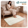 Tapis de salon poils ras doux antiderapant 80x150cm uni crème - VOUNOT FR