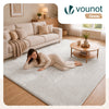 Tapis de salon poils ras doux antiderapant 200x300cm uni crème - VOUNOT FR