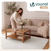 Tapis de salon poils ras doux antiderapant 140x200cm uni crème - VOUNOT FR