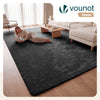 Tapis de salon poils ras doux antiderapant 240x340cm uni anthracite - VOUNOT FR