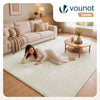 Tapis de salon poils ras doux antiderapant 200x300cm uni crème - VOUNOT FR