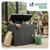 Coffre de Rangement Exterieur 126L en PP 56x43x53CM Style Polyrotin Noir - VOUNOT FR