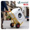 Diable pliant chariot de transport avec roue pneumatique charge 200kg jaune - VOUNOT FR