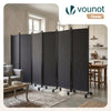 Paravent interieur separateur avec roue 6 panneaux autoportant pliable 340 x 30 x 171 cm Anthracite - VOUNOT FR