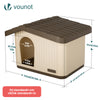 Maison pour chat plastique interieur exterieur 75x63x51cm Beige