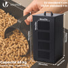 Reservoir a granules rangement pellets avec roulettes 45kg 36x36x76cm noir