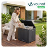 Coffre de Rangement Exterieur 126L en PP avec Système de Verrouillage 56x44x53CM Anthracite