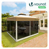 Tonnelle de jardin exterieure pliable avec moustiquaire 3.6x3.6m beige