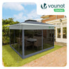 Tonnelle de jardin exterieure pliable avec moustiquaire 3.6x3.6m gris