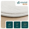 Tapis de salon poils ras doux antiderapant ф200cm uni crème - VOUNOT FR