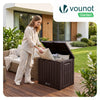 Coffre de Rangement Exterieur 126L en PP avec Système de Verrouillage 56x44x53CM Marron