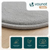 Tapis de salon poils ras doux antiderapant ф200cm uni gris - VOUNOT FR