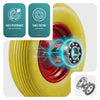 Lot de 4 Roue increvable 4.80/4.00-8 en PU pour brouette diable alesage 20mm 392x92 mm Jaune - VOUNOT FR