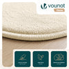 Tapis de salon poils ras doux antiderapant ф200cm uni beige - VOUNOT FR