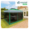 Tonnelle de jardin exterieure pliable avec moustiquaire 3.6x3.6m vert
