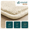 Tapis de salon poils ras doux antiderapant 60x180cm uni beige - VOUNOT FR