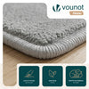 Tapis de salon poils ras doux antiderapant 60x180cm uni gris - VOUNOT FR