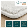 Tapis de salon poils ras doux antiderapant 60x180cm uni crème - VOUNOT FR