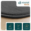 Tapis de salon poils ras doux antiderapant ф200cm uni anthracite - VOUNOT FR